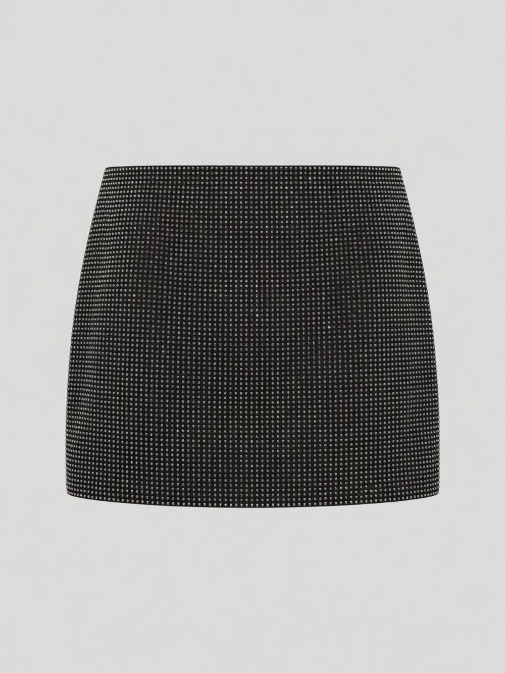 Mango Black Mini Skirt with Tiny White Dot Pattern